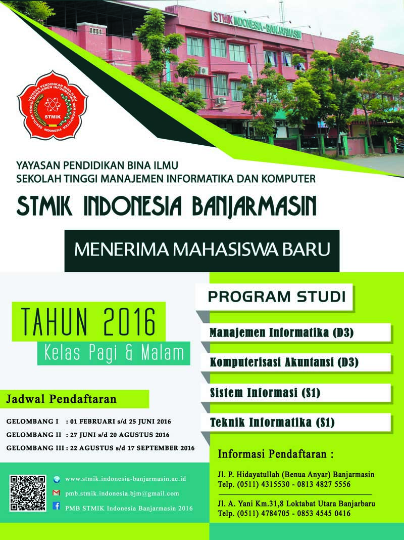 Pendaftaran Mahasiswa Baru STMIK Indonesia Banjarmasin